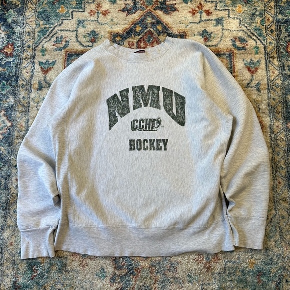 Vintage NMU Hockey Spellout Pullover Crewneck Size XXL - Picture 1 of 8